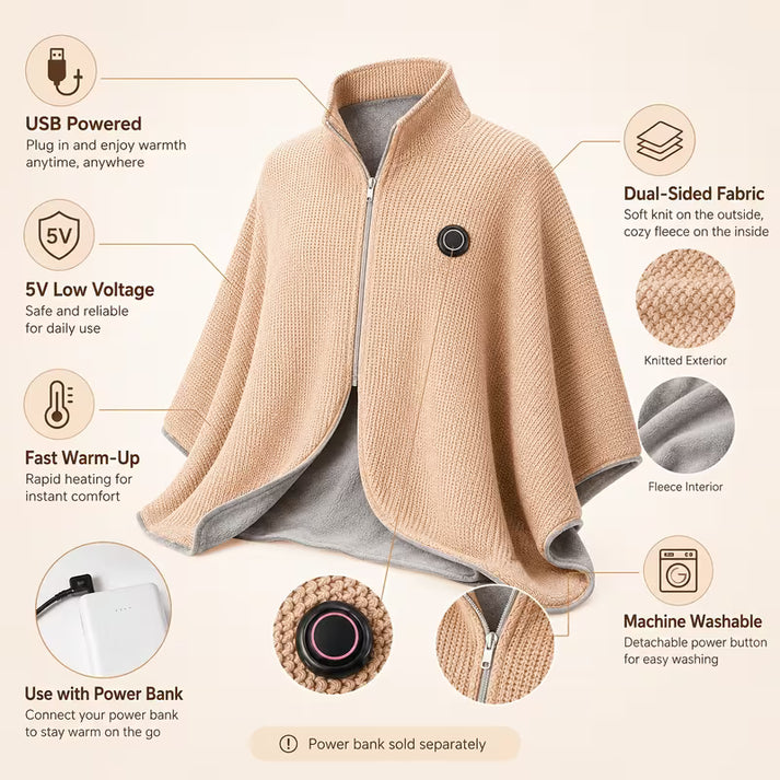 🔥 Wearable Heated Blanket – Cozy Hands-Free Warmth