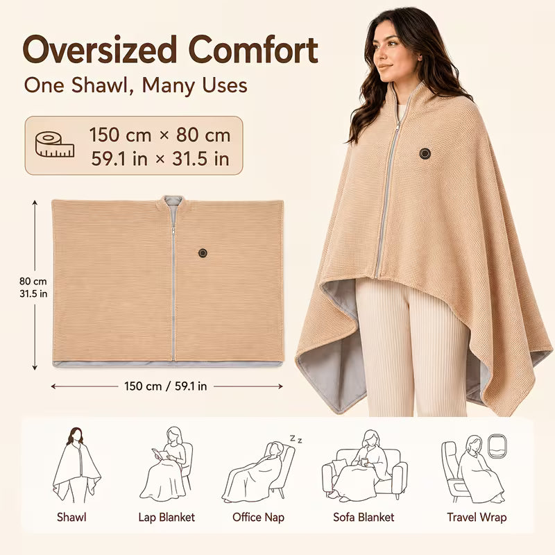 🔥 Wearable Heated Blanket – Cozy Hands-Free Warmth