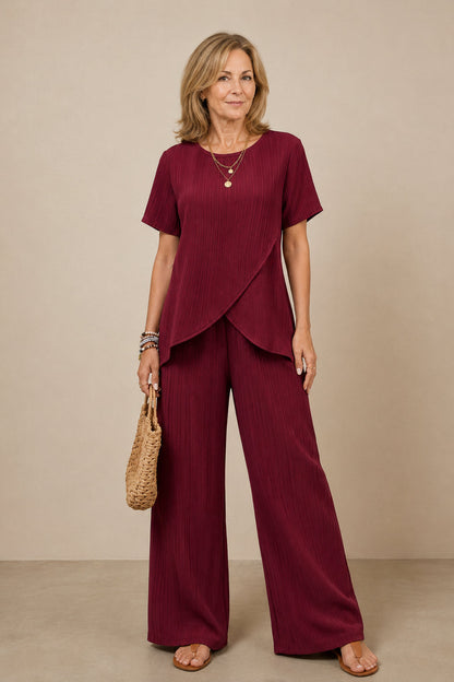 2026💥【S-3XL】Stylish women's blouse and wide-leg pants set - a lightweight, cool, and flattering summer outfit for women