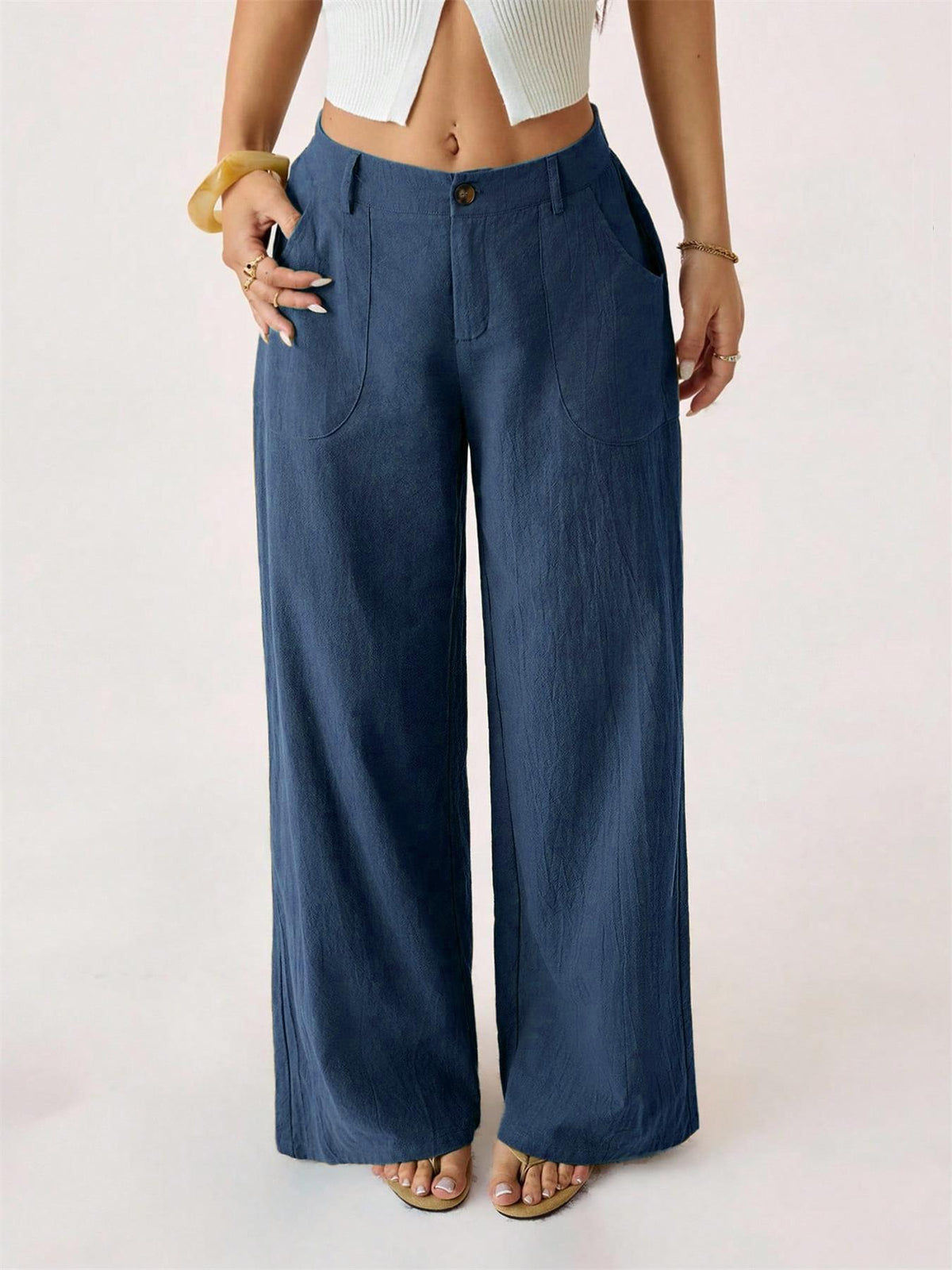 🔥2026 NEW SALES👖Women's Summer Classical Cotton-Linen Lightweight Palazzo Pants