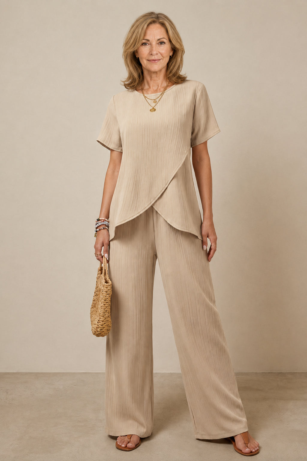 2026💥【S-3XL】Stylish women's blouse and wide-leg pants set - a lightweight, cool, and flattering summer outfit for women