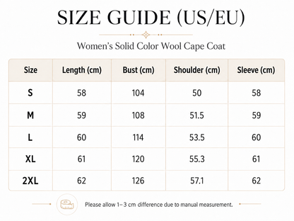 Women's Wool Blend Poncho Coat Oversized Belted Stand Collar Cropped