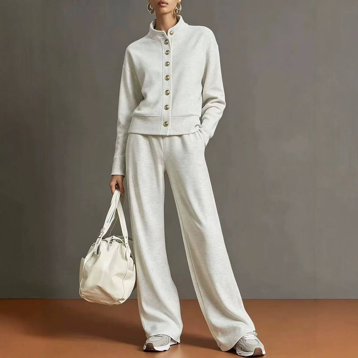 🌸💖Women's Button-Down Cardigan & Wide-Leg Pants Set