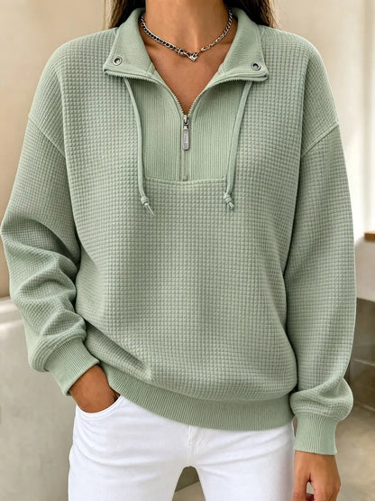 New Arrival🔥 Waffle Half-Zip Cuffed Thermal Pullover